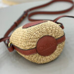 Chloe Small Horse Medal Basket In Natural Fibers